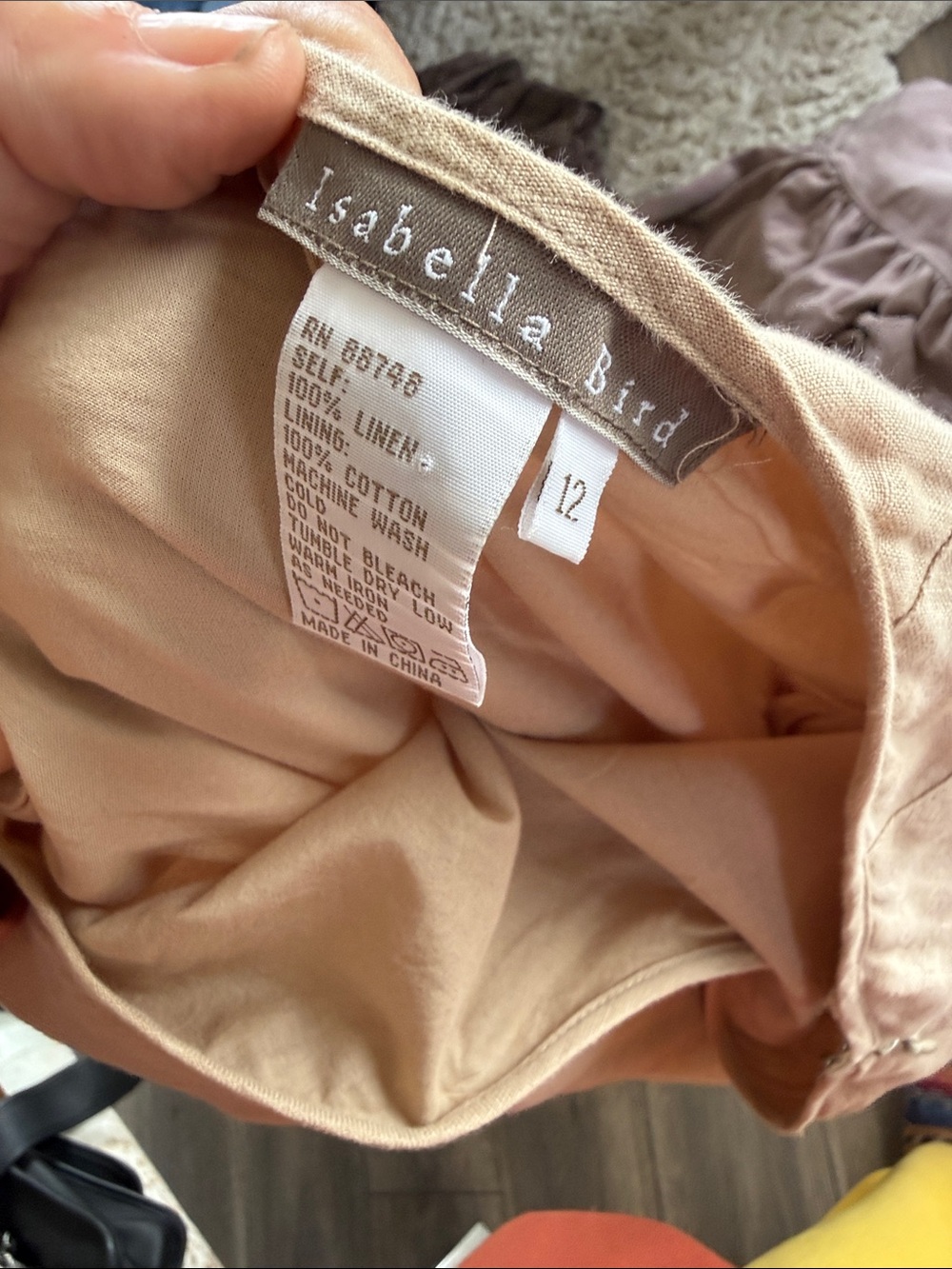 Isabella Bird Women's Linen  maxi Skirt size 12 neutral tan color - Picture 2 of 8